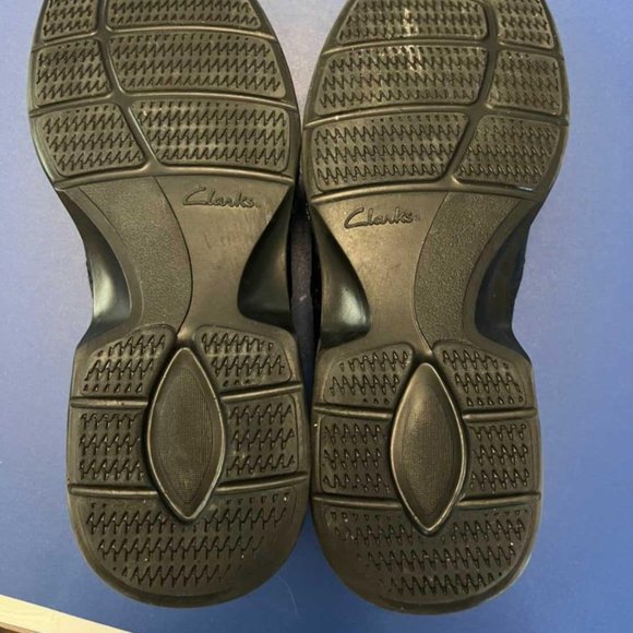 MENS SIZE 9.5 CLARK’S CASUAL DRESS SHOES - BLACK - Picture 6 of 8